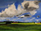 Wolkenformation über Rapsfeld, Acryl/Leinwand, 30/40