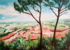 Dächerlandschaft in San Gimignano, Acryl/Leinwand, 50/70